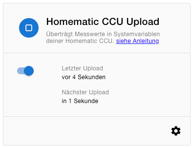 Homematic CCU Upload aktiv